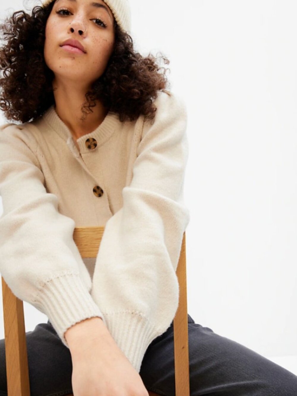 Gap CashSoft Puff Sleeve Cardigan